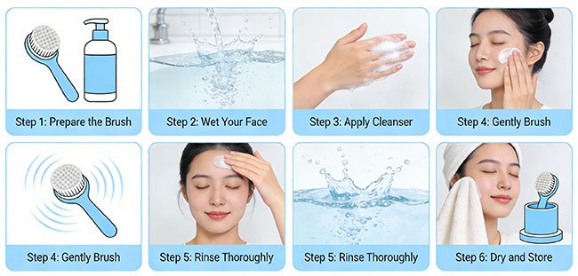 How to Use a Face Cleaning Brush