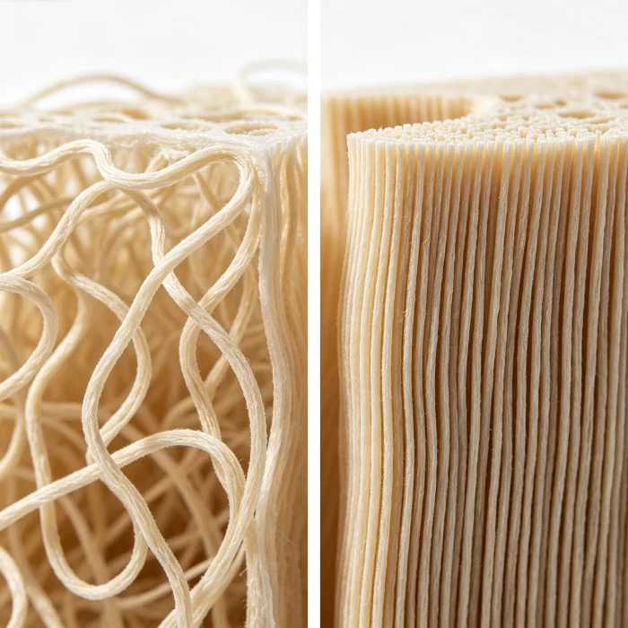 A diagram showing collagen fibers before and after HIFU treatment
