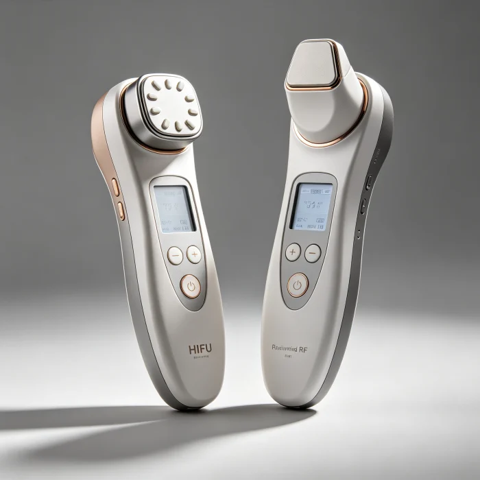 A side-by-side comparison chart of HIFU and RF devices