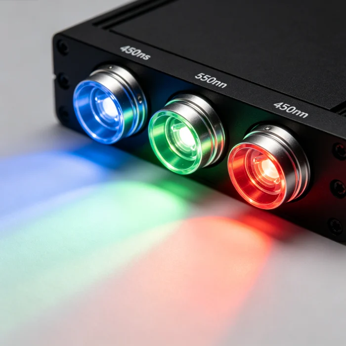 a comparison chart of LED light wavelengths