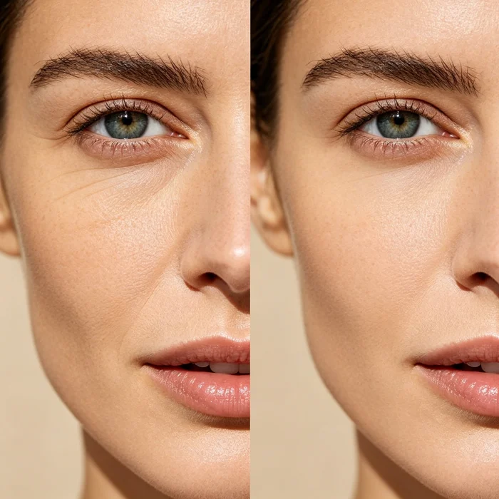 before and after photos of crow's feet reduction
