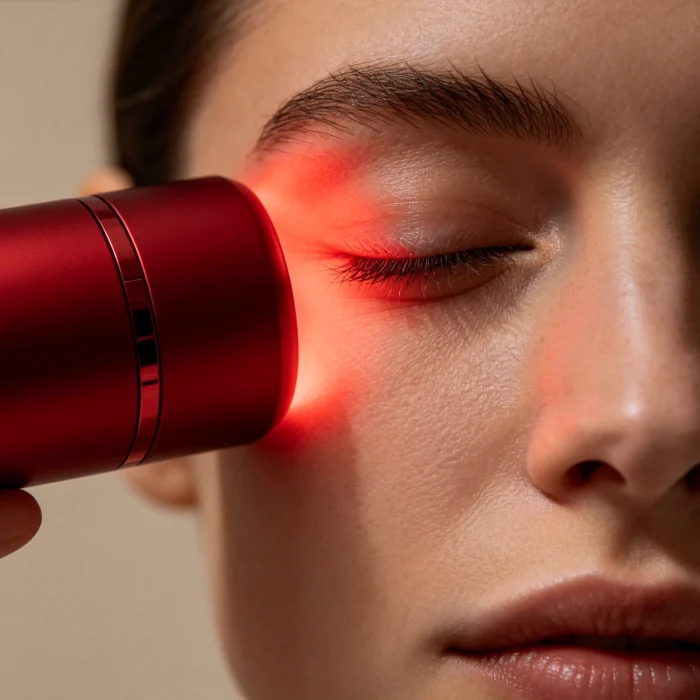 a close-up of punctal plugs being inserted by an ophthalmologist