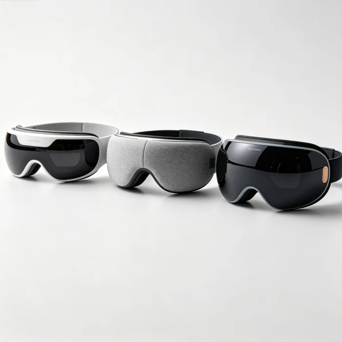 three different smart eye massagers side by side