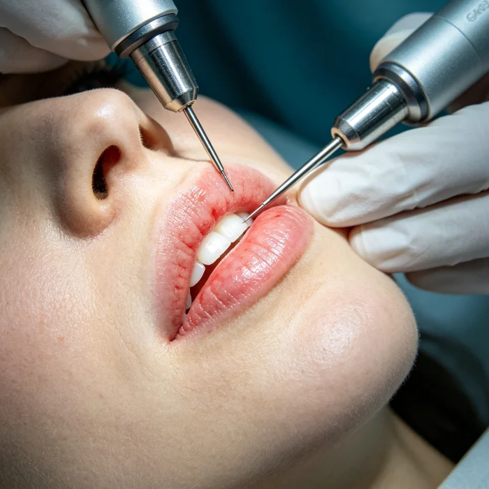 electrolysis treatment on upper lip